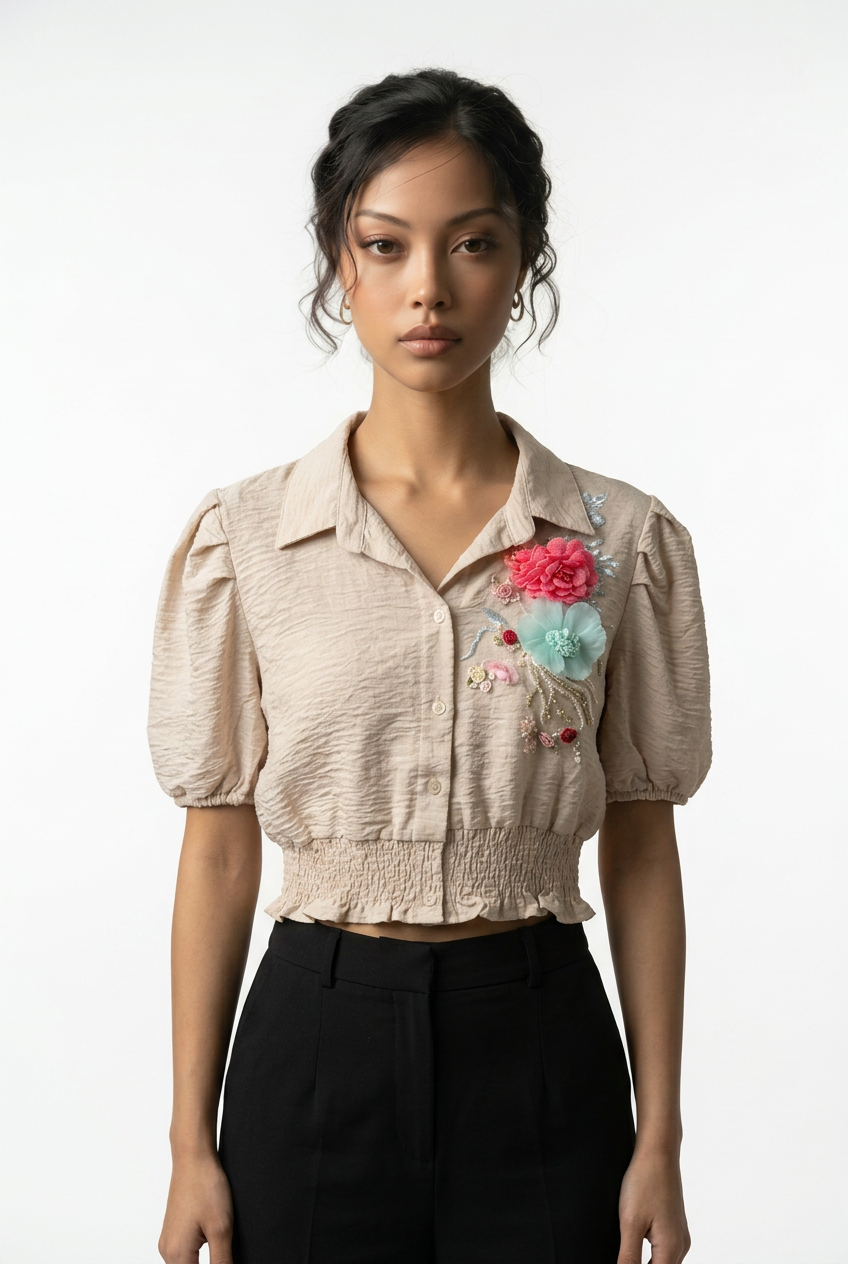 Cropped Linen Shirt