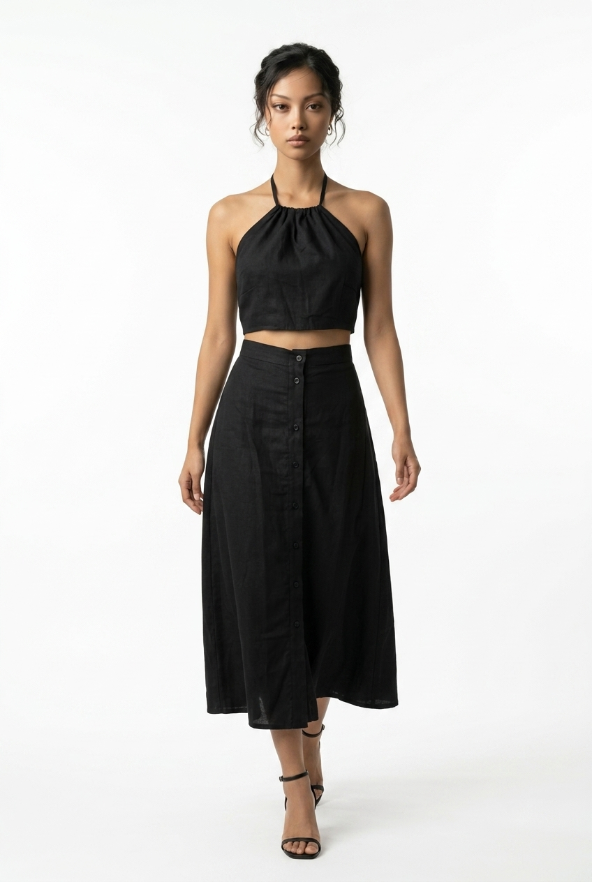 Linen Set Top & Skirt