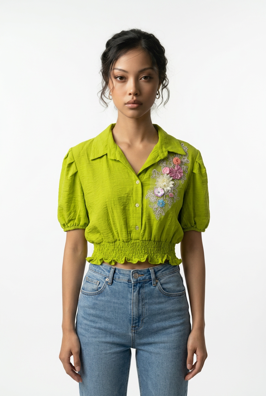 Cropped Linen Shirt