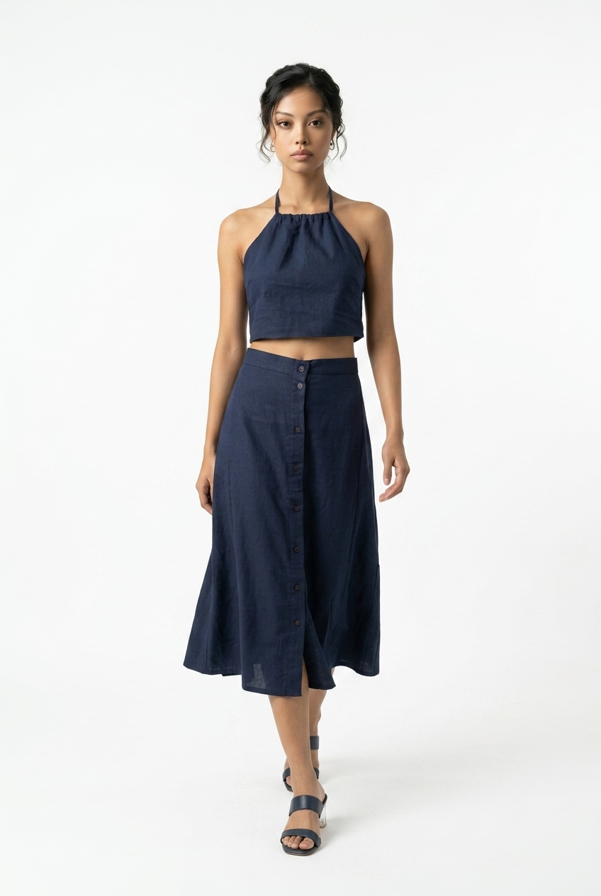 Linen Set Top & Skirt